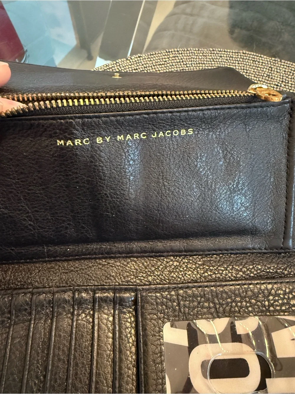 Marc by Marc Jacobs Standard Supply Black Leather Continental Wallet Gold